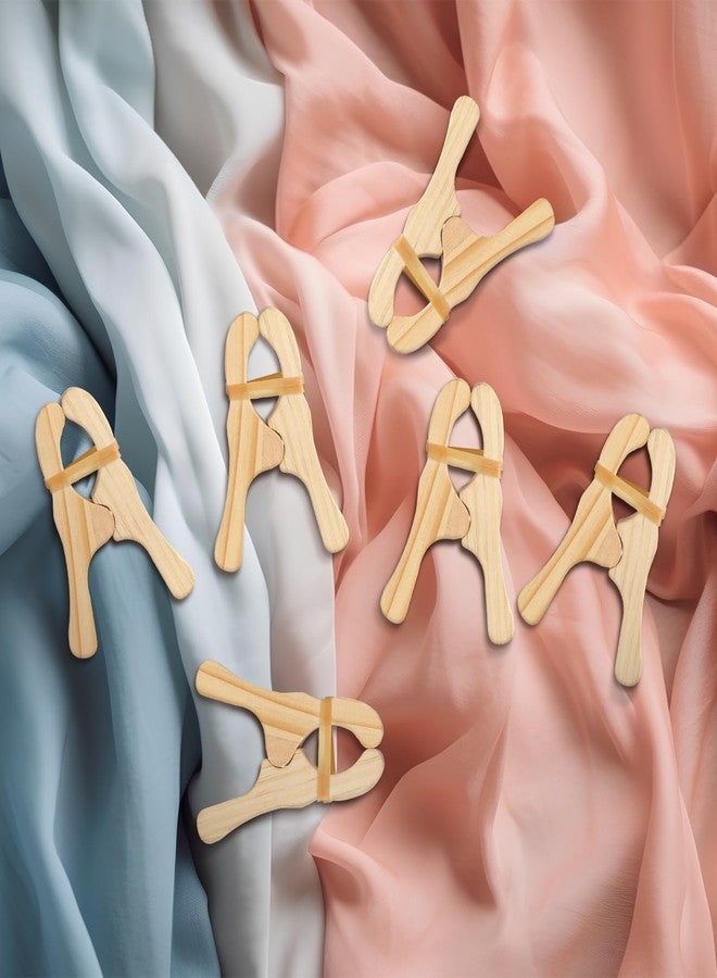 Simgoing 6 Pcs Wooden Play Clips for Kids Montessori and Waldorf Fort Building Kit Silk Clips Giant Wooden Handmade Fort Building for Blankets Silk Construction(White) - Image 4